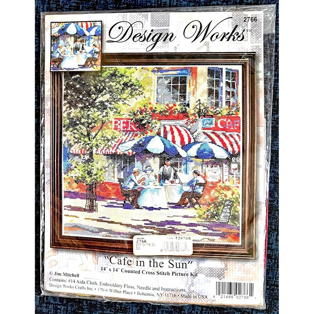 Design Works Cafe in the Sun Counted Cross Stitch Kit #2766 Brand New 14X14